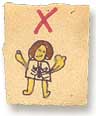 Holly Duthie's drawing of a letter when she was five years old.