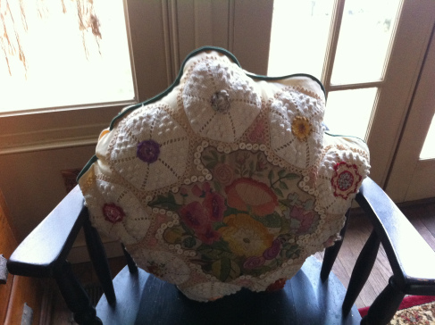 My first attempt at a pretty pillow for my nest.