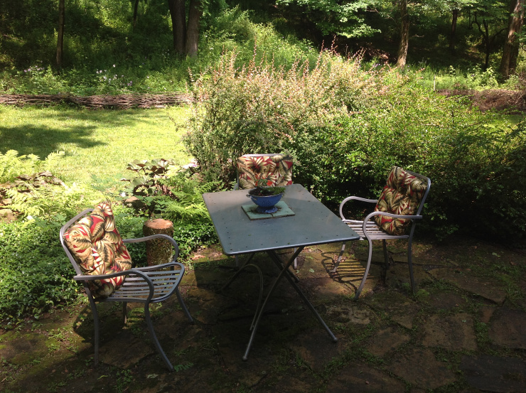 Outside table and chairs in the spring of 2012.