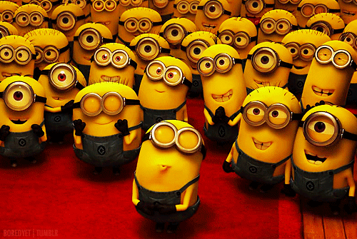 Minions blowing a kiss.