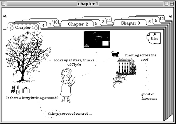 An old hypercard that was helping me to write a novel. An old hypercard that was helping me to write a novel.