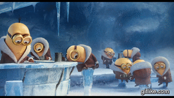 Minions watching the ice melt. Minions watching the ice melt.