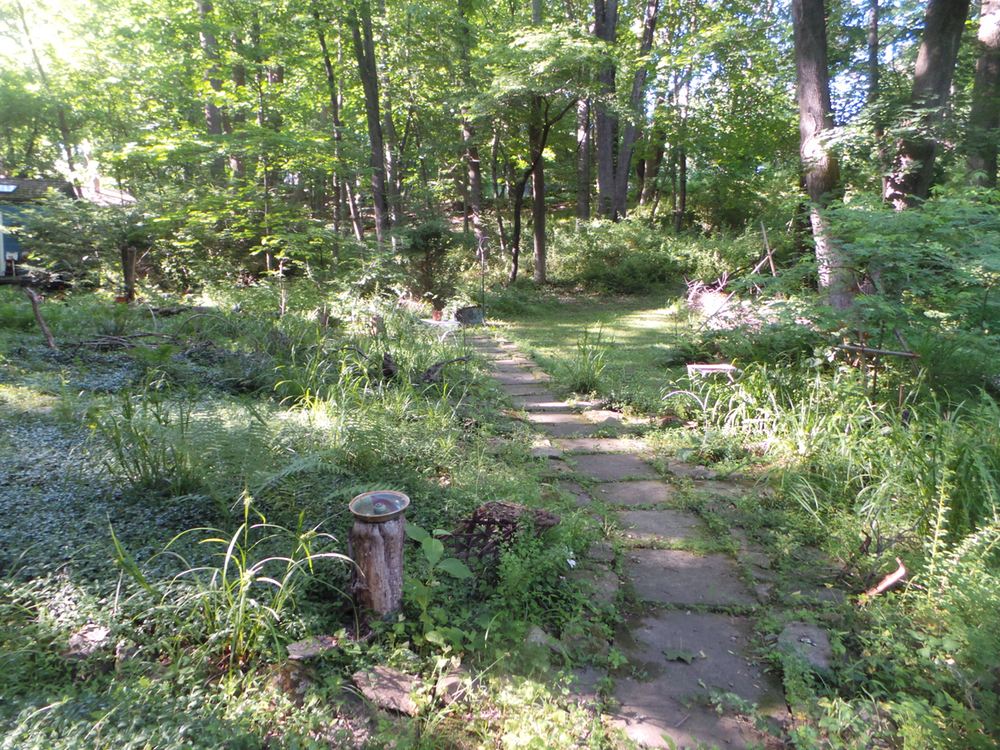 Walking the curved path.