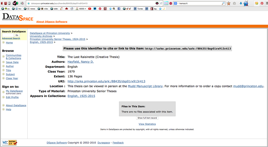 Princeton Archives of Senior Theses.