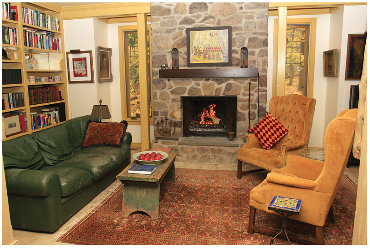 The green couch, before we owned it.