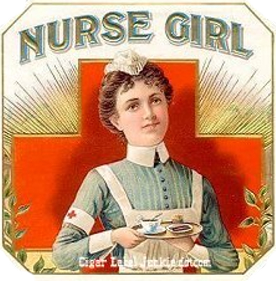 A cigar box image of a nurse.