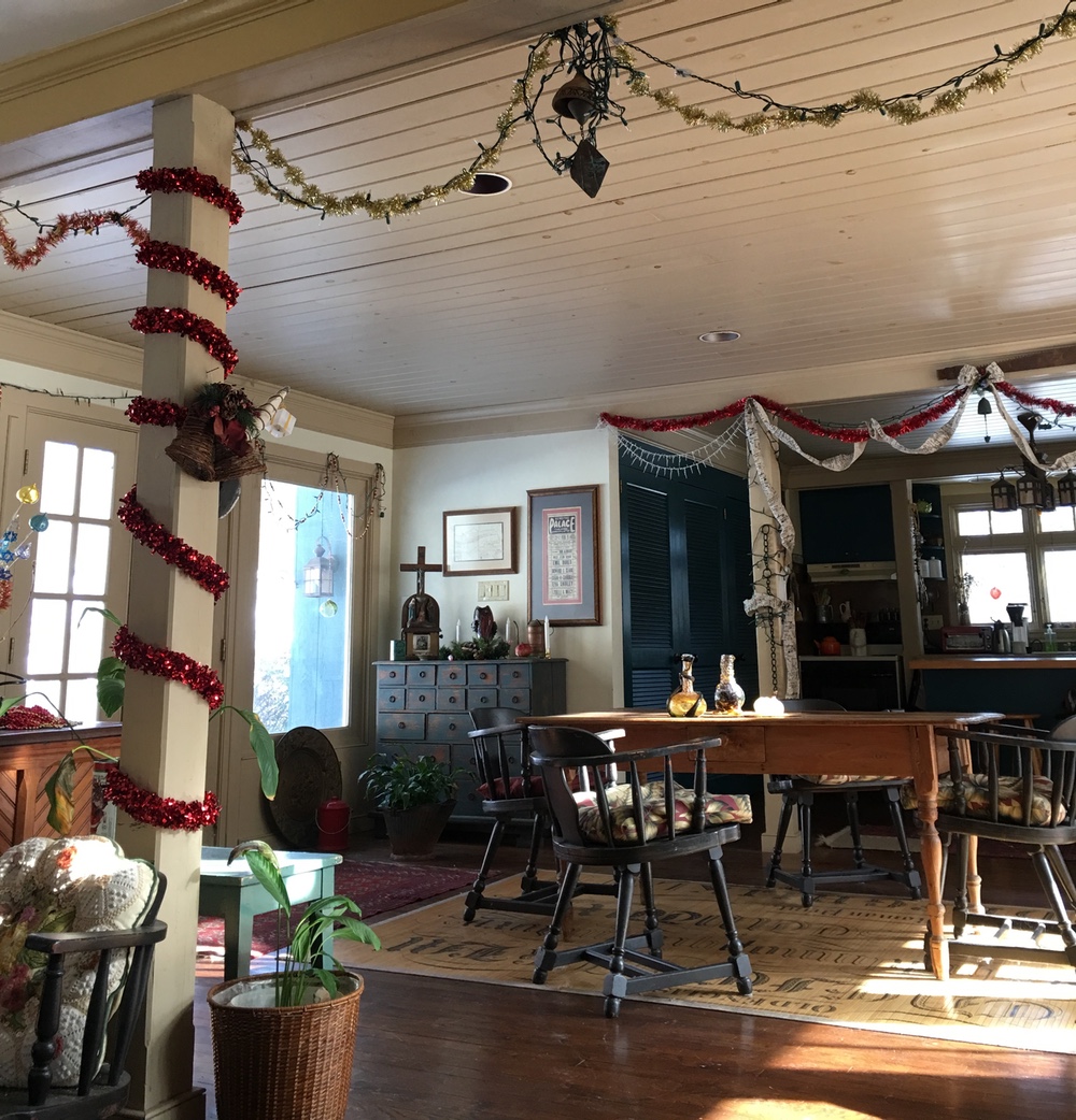 Decorations are still up on this sunny day. Decorations are still up on this sunny day.