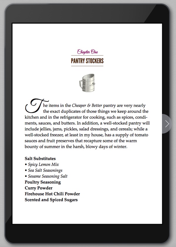 Ad and sample page from Cheaper & Better.