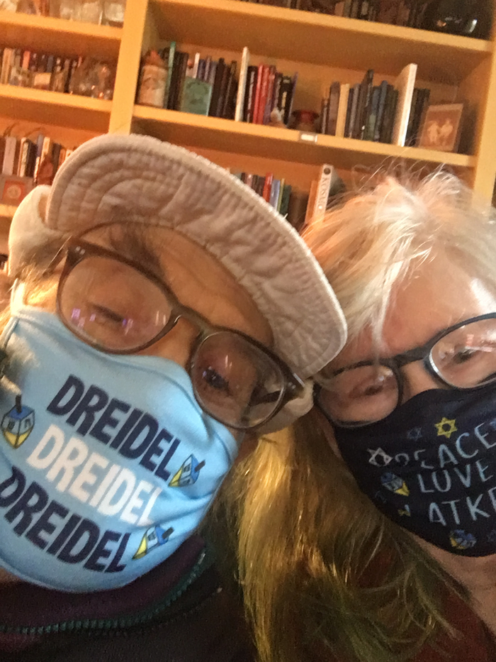 Bill and me, wearing our Hanukkah presents from Grandson Casey. Bill and me, wearing our Hanukkah presents from Grandson Casey.